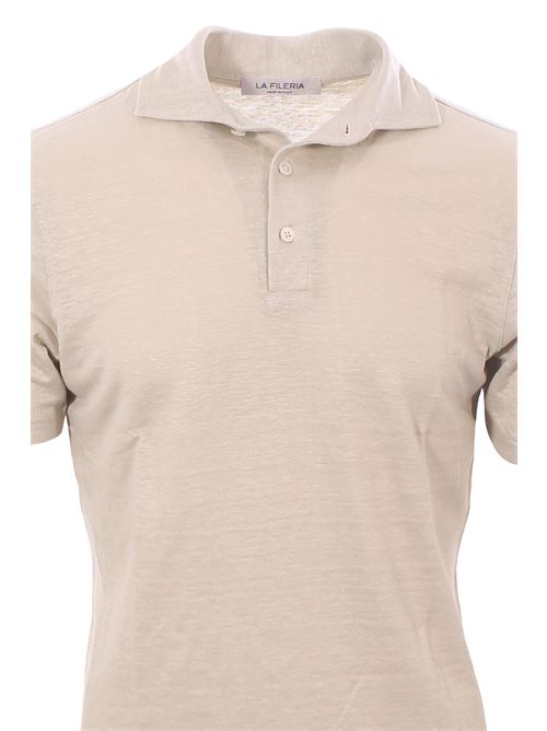 linen polo with shirt collar LA FILERIA | 6016896803010